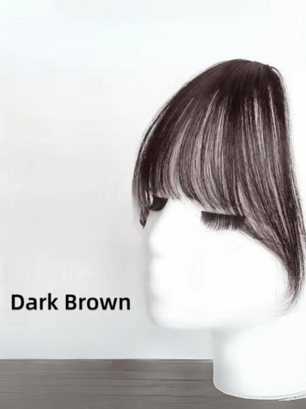 UNice Machine-Made Dark Brown Straight Clip In Bangs with Temples