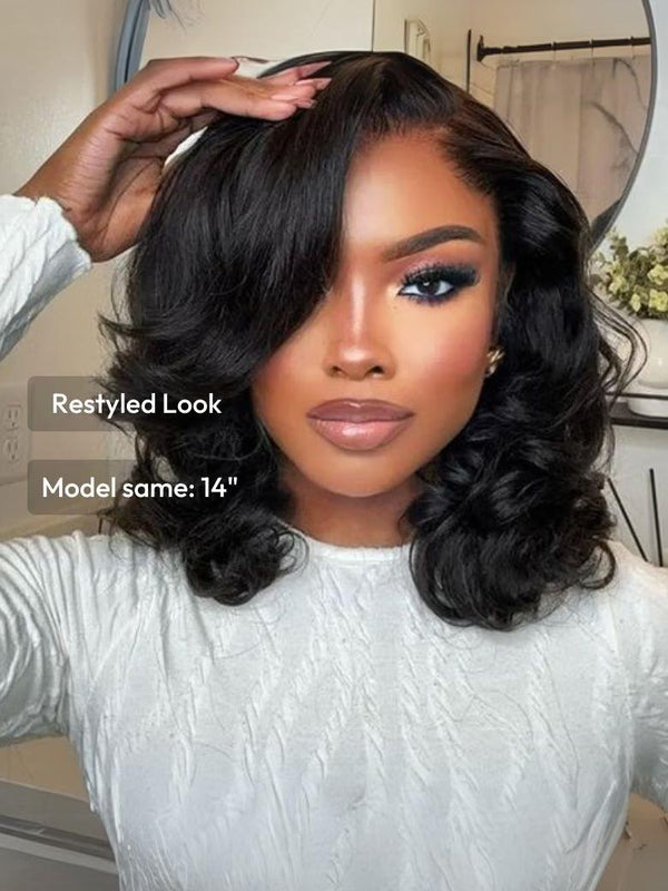 Invisi Drawstring 7x5 Put On And Go Lace Summer Style Glueless Lace Bleached Knots Bob Wig 150% Density