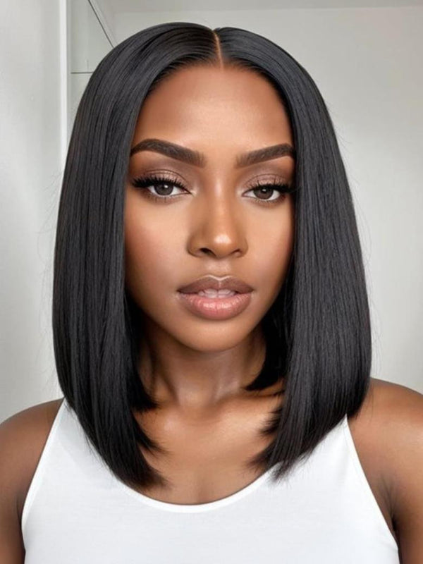 UNice 13x4 Lace Front Yaki Bob Wig Sweat-Proof Lace Cap– Pre-Cut, Pre-Bleached & Summer-Ready With Invisible Drawstring