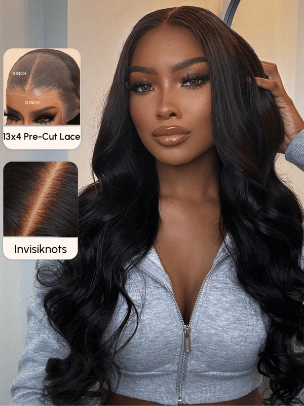 [Plus+ Exclusive] Real Ear To Ear 13x4 Pre-Cut Lace Front Body Wave Wig Super Secure Pre-Pluck & Pre-Bleached Pre-Everything Wig