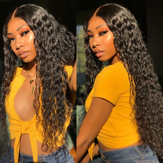 Water Wave Wig 4x4 Lace Closure Wigs Brazilian Human Hair Wigs With Baby Hair