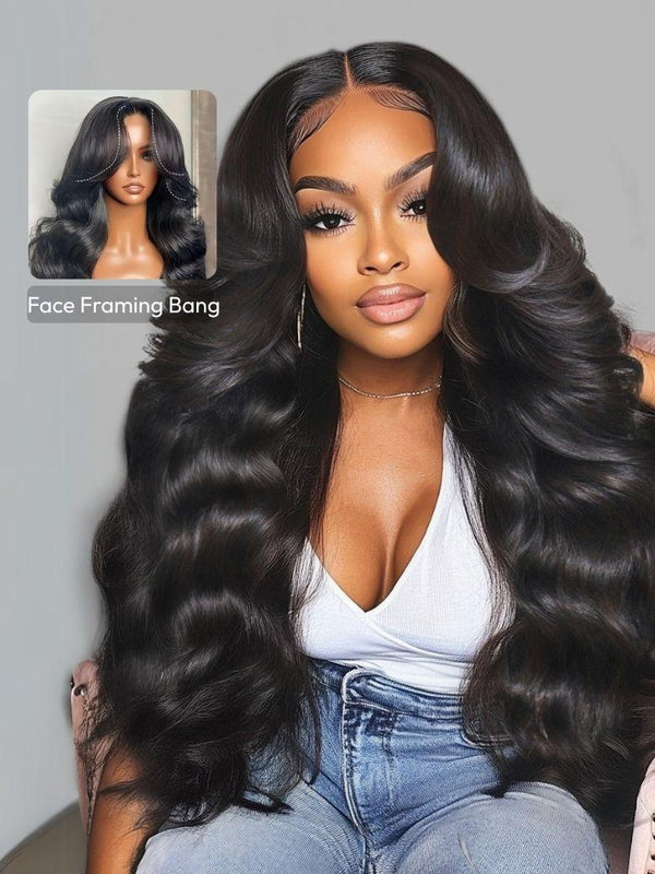 HD Real Scalp™ Wig 13x4 Invisible Lace Frontal Loose Wave with Face Framing Curtain Bangs
