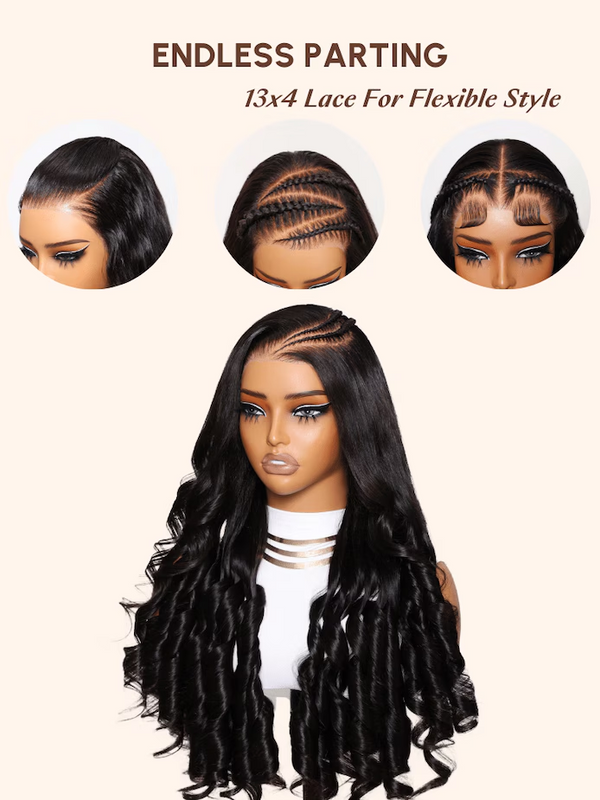 UNice 13x4 Lace Front Chestnut Brown Ombre Spiral Curls Pre Everything Wig