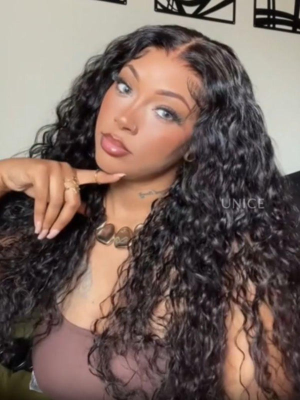 [Down To $89] 7x5 Drawstring Bye-Bye Knots™ Wig Quick Glueless Wet & Wavy Water Wave Invisible Knots Wig