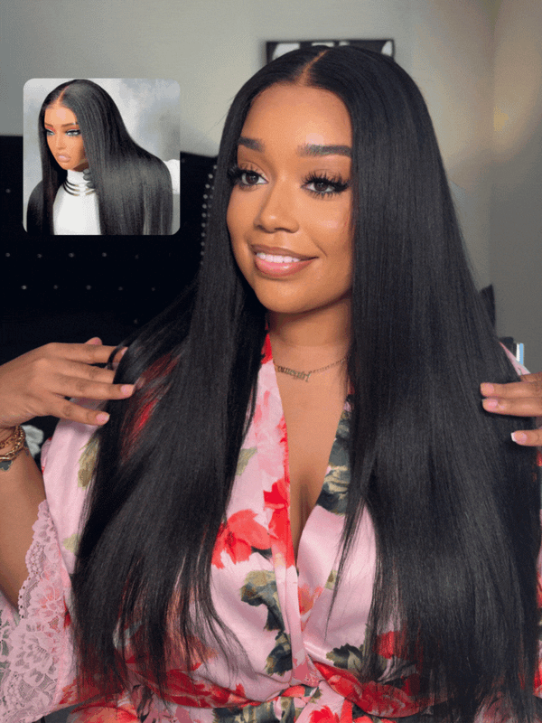 [Natural Texture] 7x5 Bye Bye Knots Glueless Lace Yaki Straight Wig With Baby Hair