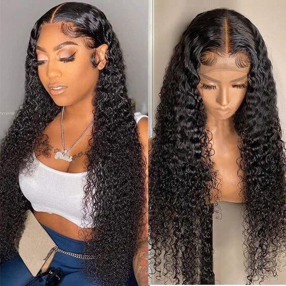 Curly Hair 6x6 Closure Wig Deep Part Glueless Lace Human Hair Wigs Pre Plucked with Baby Hair