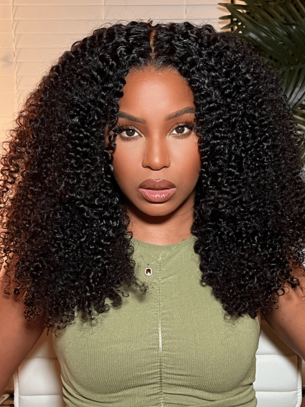 Hot Lace Part Wig Breathable Kinky Curly Wigs Natural Hairline