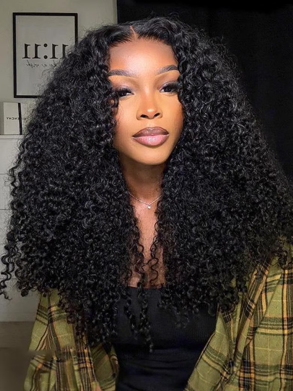 13x4 Lace Front 200% Density Curly Hair Pre Plucked Frontal Wigs with Baby Hair Glueless Curly Human Hair Wigs