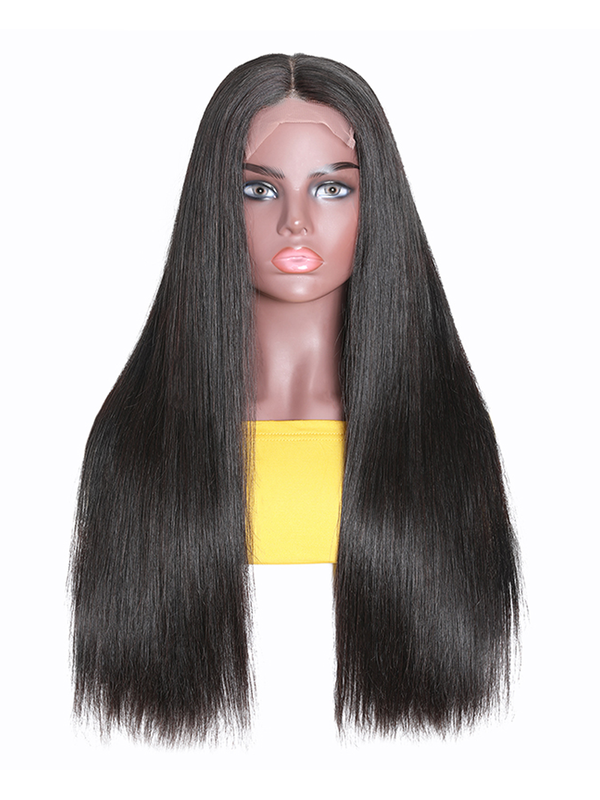 Pre Plucked Lace Middle Part Wigs Straight Hair Natural Hairline Long Wig