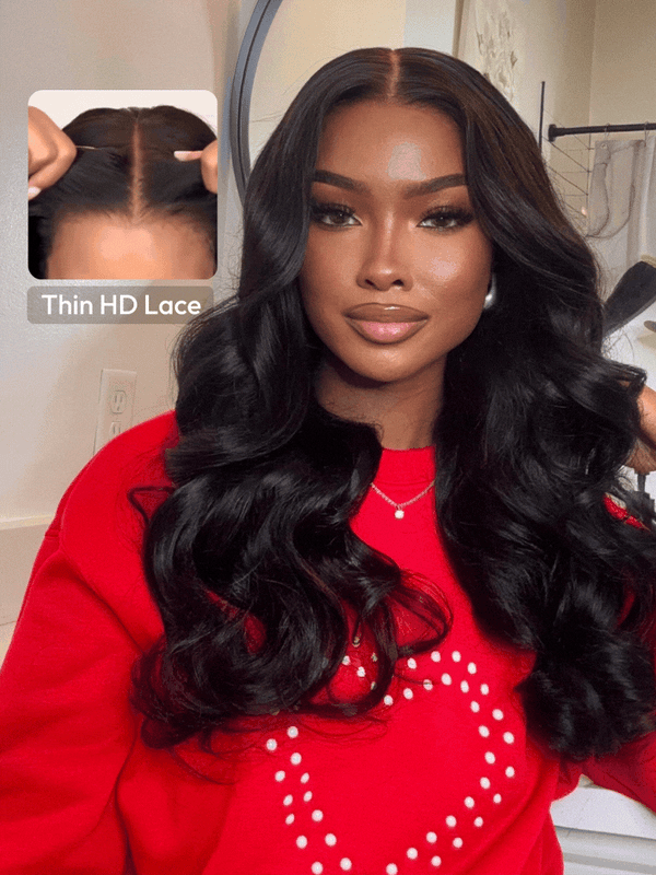 5x5 Pre Cut HD Lace Body Wave Wigs Put On And Go Glueless 0 Skill Needed 180% Density Undetectable HD Lace Wigs