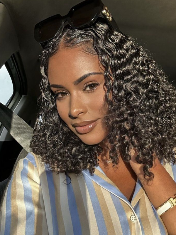 13x4 Lace Front  Hand-tied Lace Bob Wig 180% Density Natural Black Human Hair