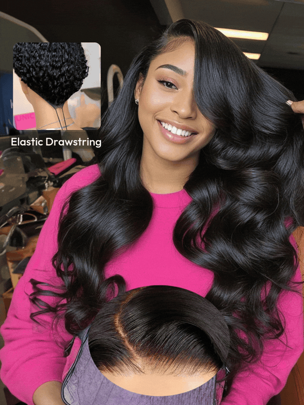 Pre-Everything™ 13x4 Transparent Lace Front Bouncy 3D Body Wave Wig Real Ear To Ear With Invisi Drawstring