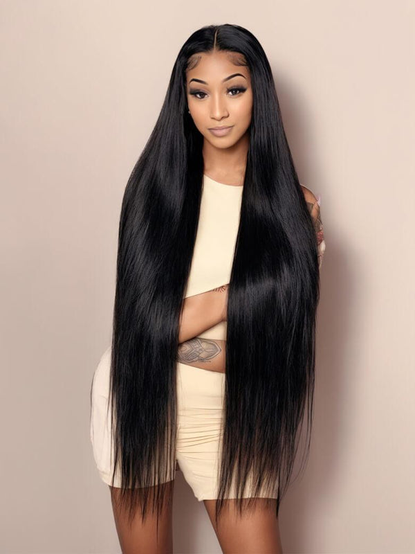 40 Inch 13x4 HD Lace Bussdown Straight Hair Undetectable BlendAway HD Lace Wigs Glueless Lace Front Human Hair Wigs