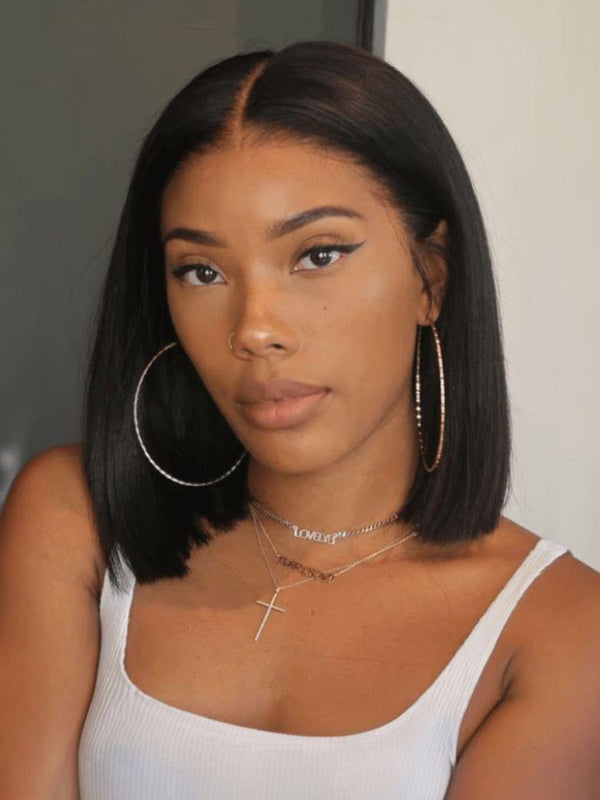 Invisi Drawstring 7x5 Put On And Go Lace Summer Style Glueless Lace Bleached Knots Bob Drawstring Wig 150% Density Limited Sale