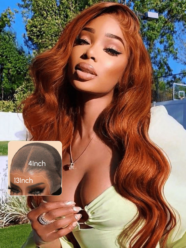 [20"=$129] 13x4 Pre Everything Lace Frontal Ginger Body Wave Human Hair Wig