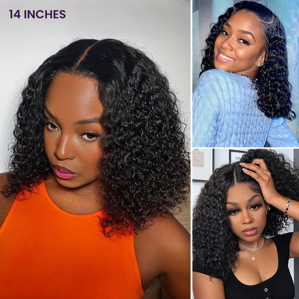13x4 Flat Curl - 14" Inches, Color 1B#, 240% Density