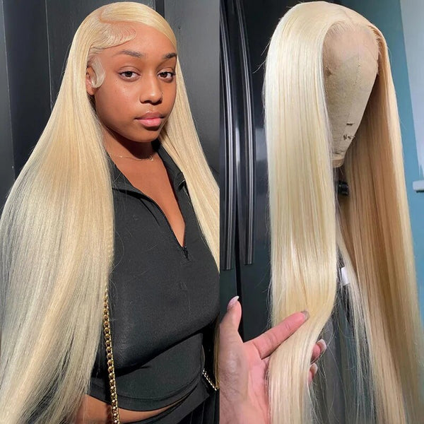 Overnight Shipping 613 Blonde Lace Front Wigs Straight Human Hair Wig