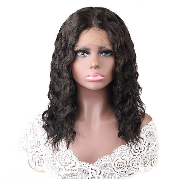 Wet And Wavy Hair Wigs Water Wave Middle Part Pre Plucked Lace Front Wigs