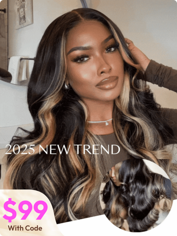 UNice 7x5 Bye-Bye Knots™ Lace Loose Wave Butterscotch Highlights Brown Wig