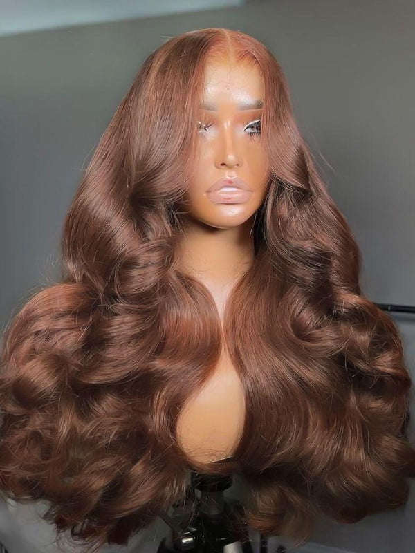[Pay 22" Get 24"]13x4 Pre-Everything™ Lace Frontal Auburn Brown Loose Wave Wig with Invisi Drawstring & Face Framing Layers 150% Density