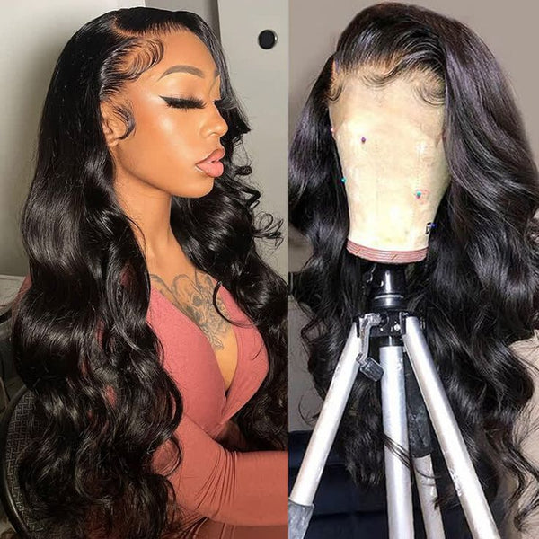 Body Wave Human Hair Lace Front Wigs Transparent Lace Wig Upgrade 250% Density Human Hair Wigs