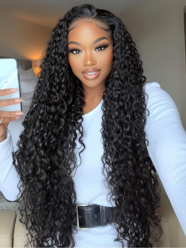 36 Inch Glueless HD Lace Curly Human Hair Wig with Bleached Knots Match All Skin Tones