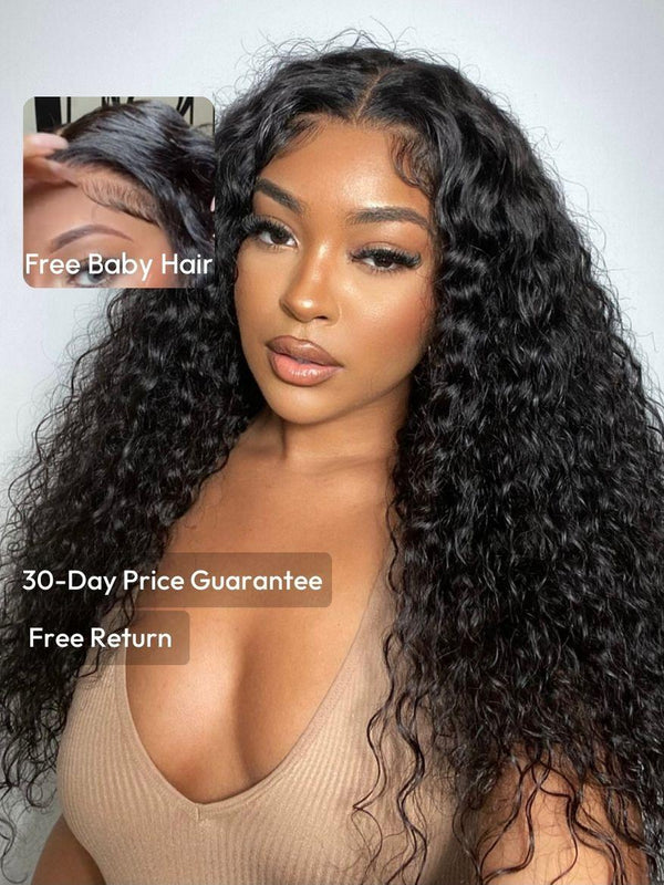 7x5 Bye-Bye Knots™ Wig Quick Glueless Wet & Wavy Water Wave Invisible Knots Wig With Free Baby Hair Service