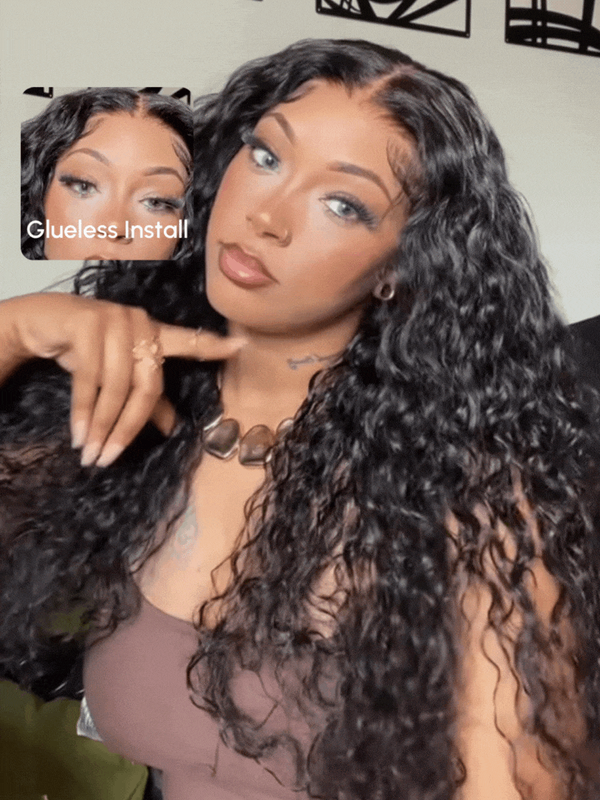 7x5 HD Pre-cut Lace Bye-Bye Knots™ Wig Glueless Lace & Invisible Knots Wet & Wavy Water Wave & Body Wave Wig