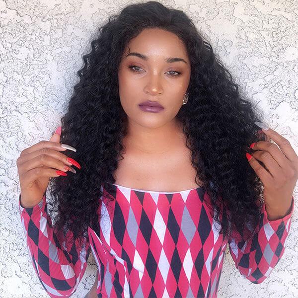 One More Malaysian Deep Wave Hair 360 Lace Frontal with 3 Bundles