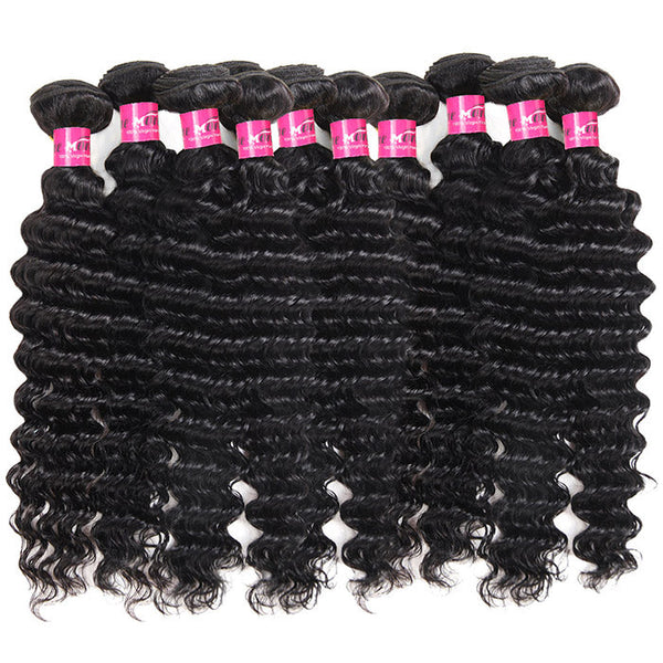 10 Bundles Deep Wave Hair Bundles Real Human Hair Bundle Wholesale Pack Deal