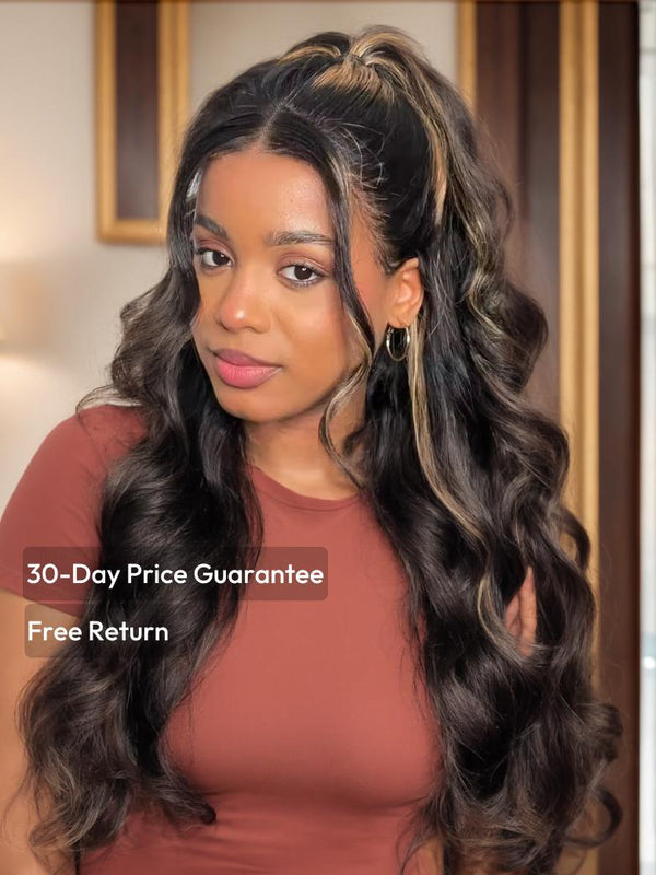 UNice 13x4 Ear To Ear Lace Front Body Wave Wig With Blonde Highlights Pre-Everything Wig 150% Density