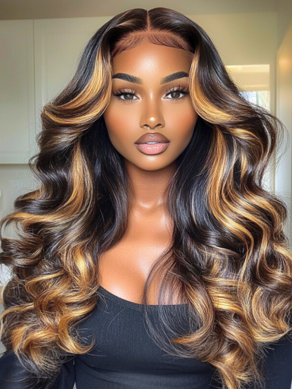 [24''=$189]13x4 Pre-Everything Lace Wig Lace Loose Wave Butterscotch Highlights Brown Wig 150% Density