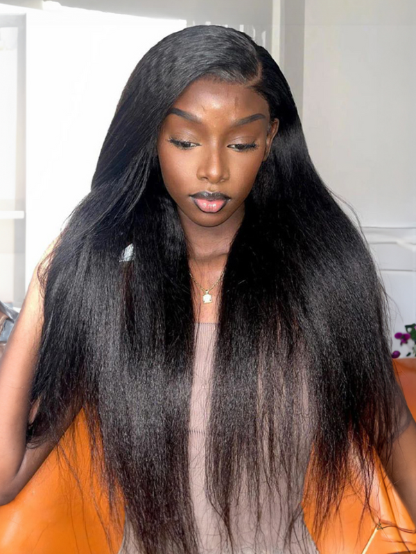 5x5 Thin HD BlendAway Lace Closure Glueless Yaki Wig 180% Density