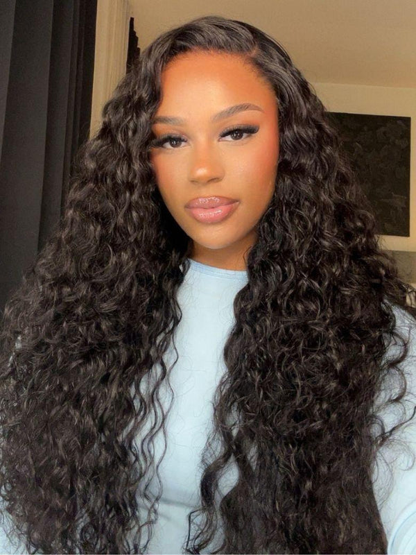 UNice 13x4 HD Lace Frontal 250% Density Raw Human Hair Water Wave 200% Density Wig