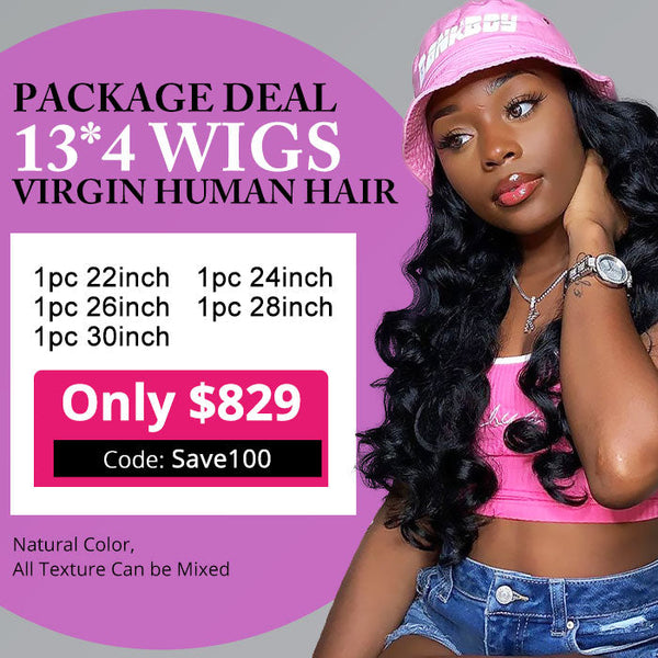 13*4 Wig Package Deal, 5 Wigs Wholesale Price Save $100