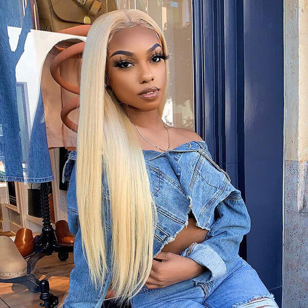 613 Blonde Color Straight Hair 3 Bundles Virgin Human Hair Weave