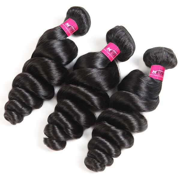 One More Virgin Indian Loose Wave Hair Weave 3 Bundles